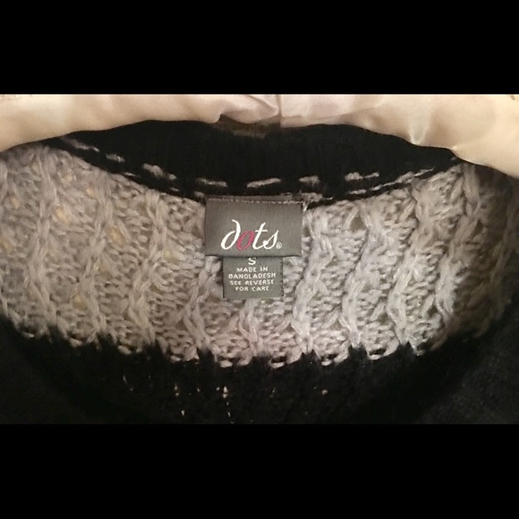 SASSY Chunky Grey & Black Crop Top Sweater - Picture 2 of 2