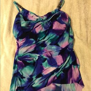 MagicSuit Tankini and bottoms w/gray bead detail