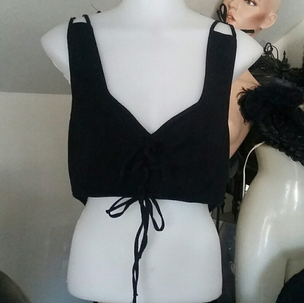 Heavy Red Goth OOAK Sample Corset Crop Tank Top