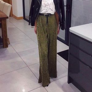 Gold glitter trousers from PLT