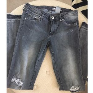 H&M grey wash distressed denim