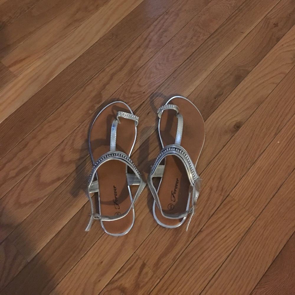Silver flat sandals