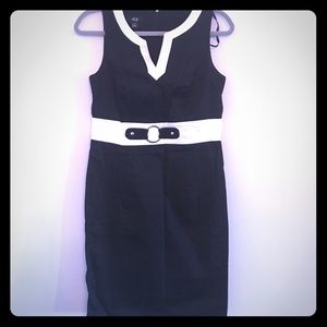 Simple black and white dress