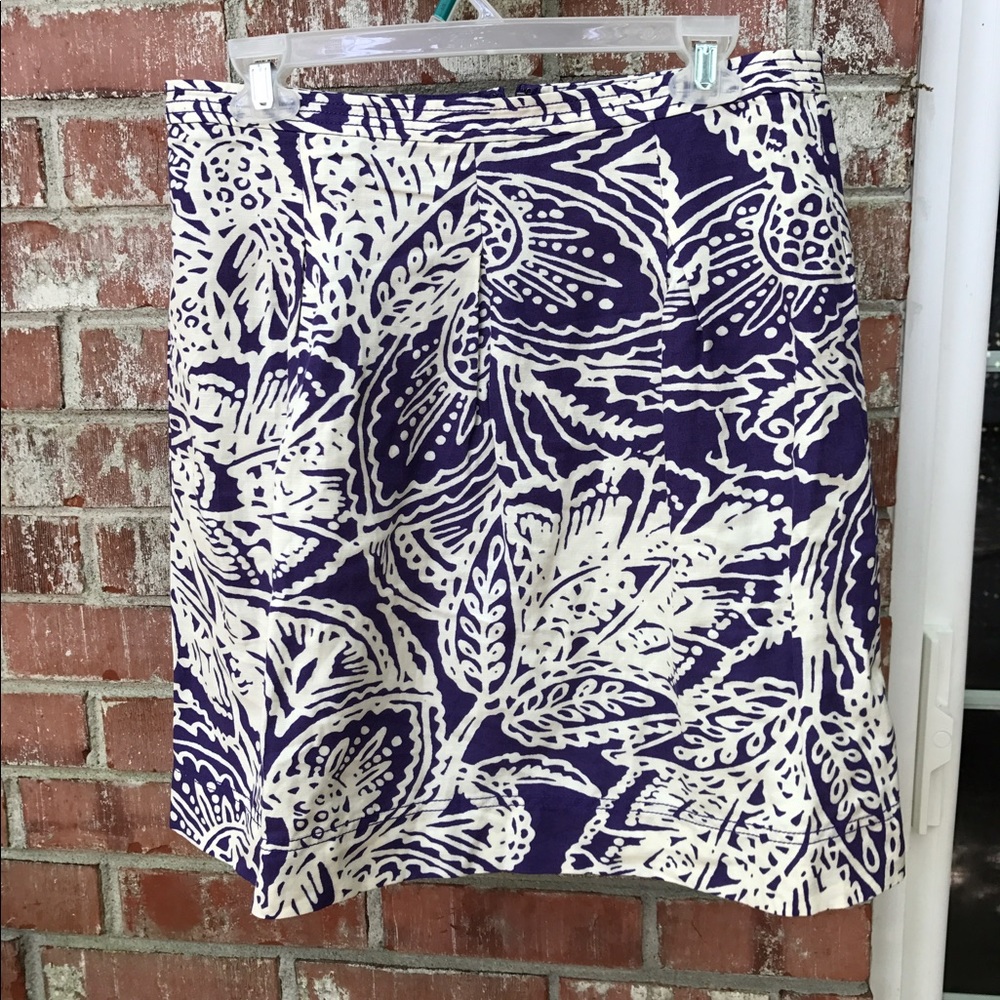 LOFT Purple Tropical Skirt