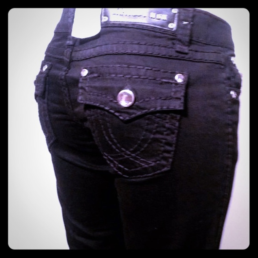 🏵 BRAND NEW LA IDOL JEANS w/ GOLD crystal buttons
