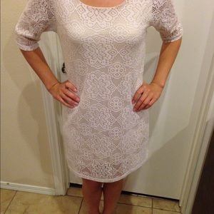 Off White Crocheted Dress