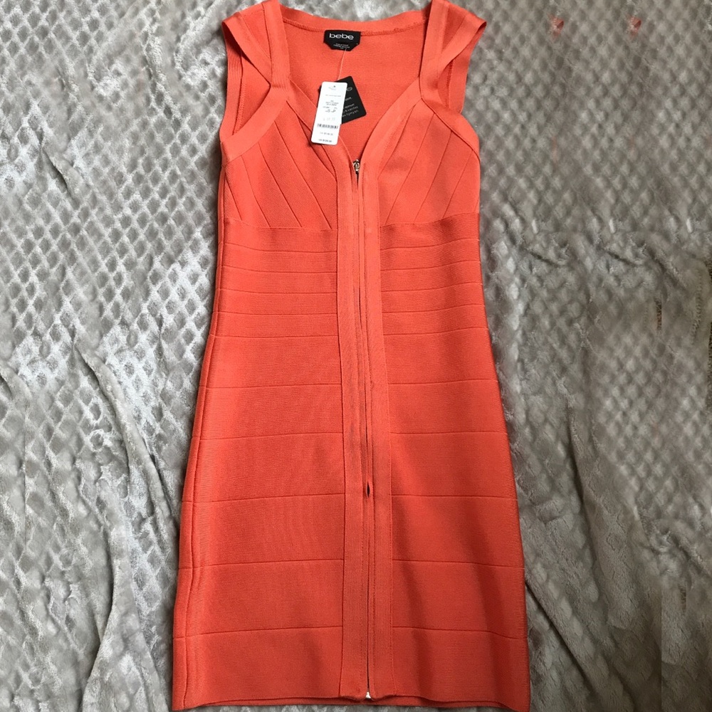 Orange Bodycon Bebe Dress