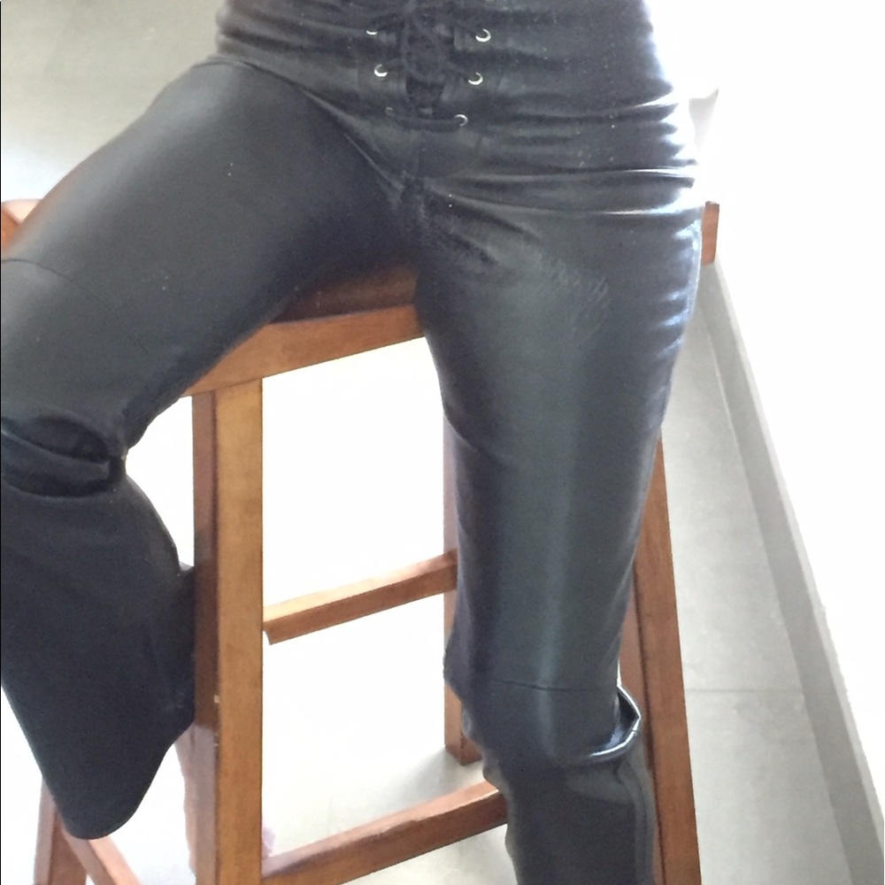Black leather pants