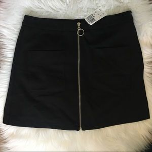 Black Zip Up Go-Go Mini Skirt