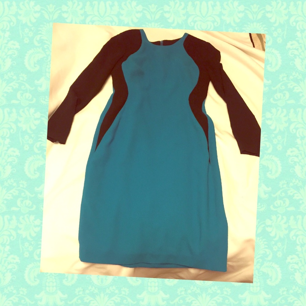 Turquoise/black dress