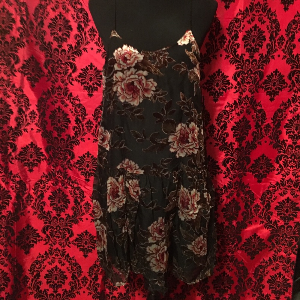 Floral Burnout Velvet Dress