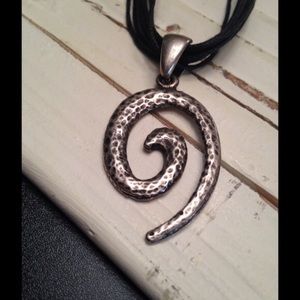 Super Cute Spiral Pendant on Multi-strand necklace