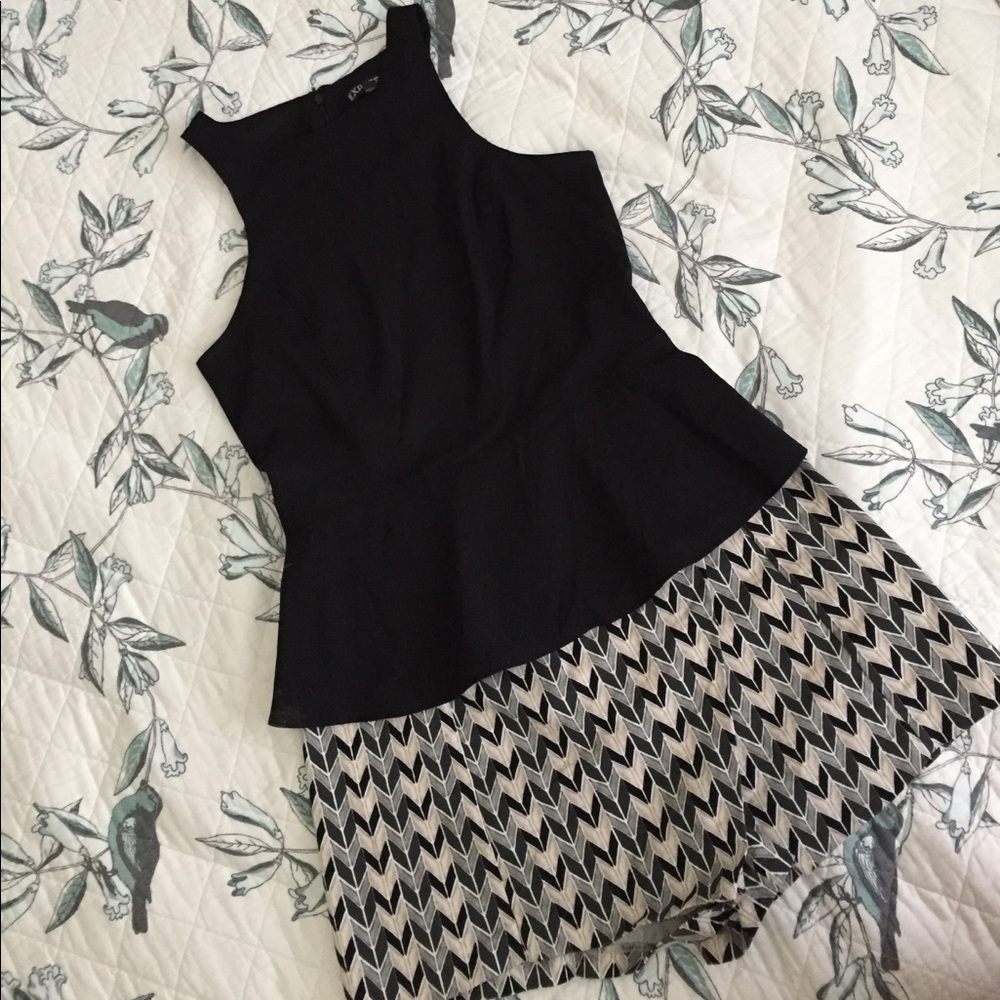 Topshop skort shorts chevron
