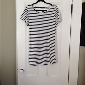 Black and white striped t-shirt dress