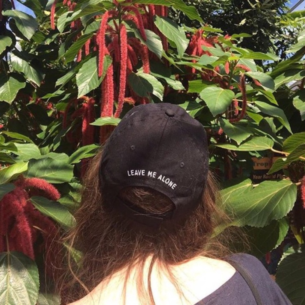 Leave Me Alone Hat in Black