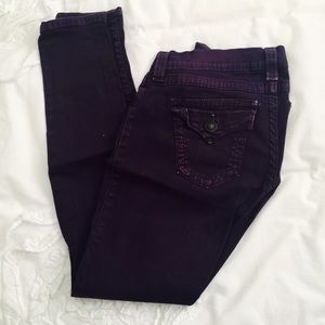 True religion purple skinny jeans size 27