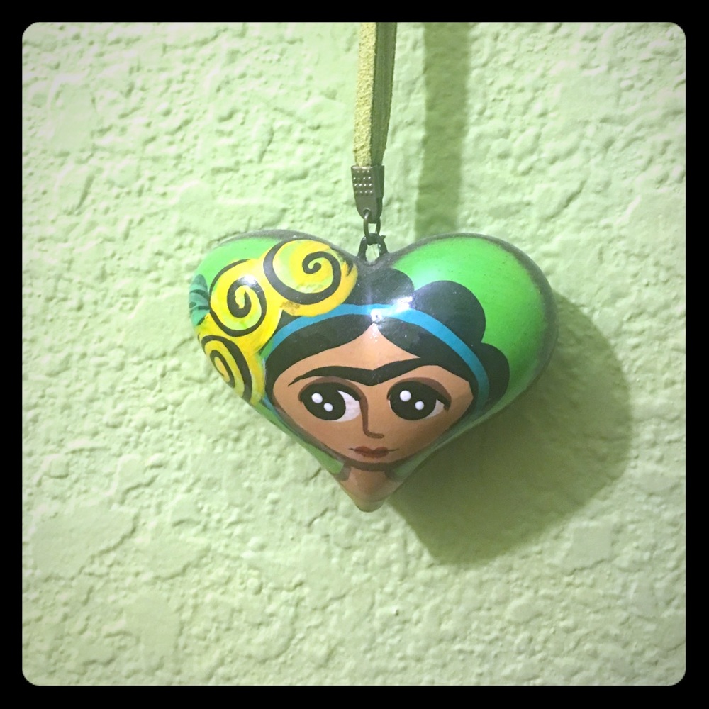 Hand painted Frida Khalo necklace