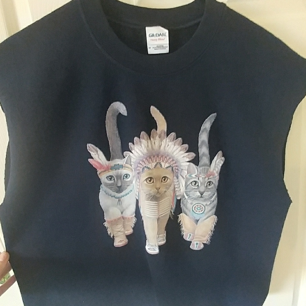Tribal cats muscle sweater