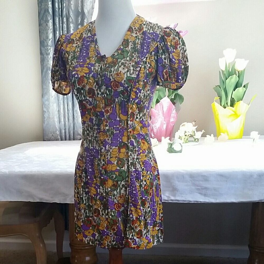 NOT FOR SALE - RETRO ☮ VINTAGE Mini Dress / Tunic - Picture 2 of 6