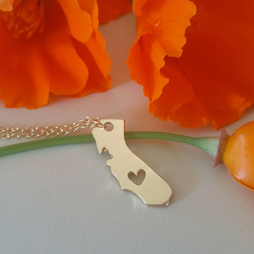 LAST ONE! Gold California State Necklace