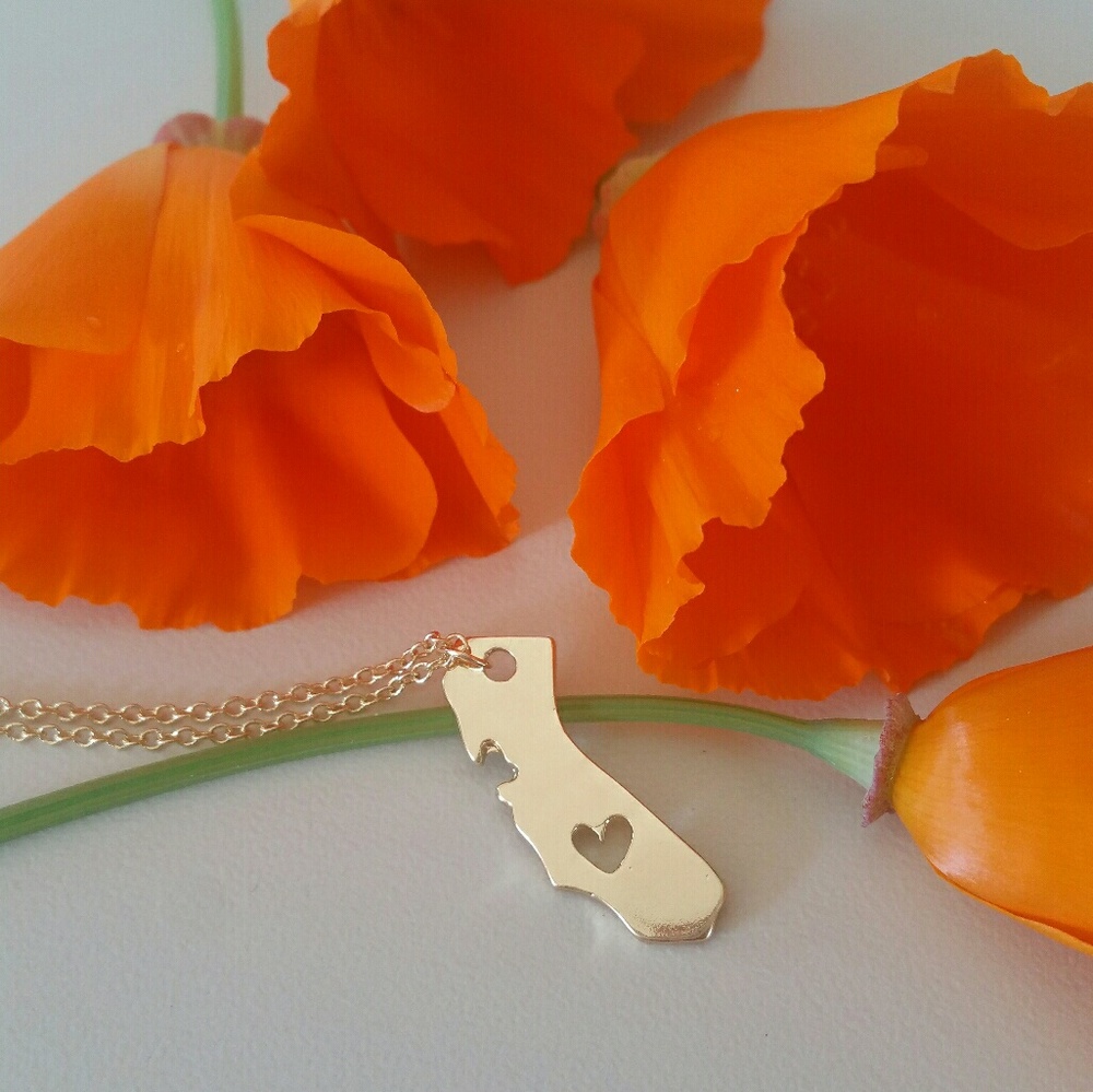 LAST ONE! Gold California State Necklace - Picture 2 of 4