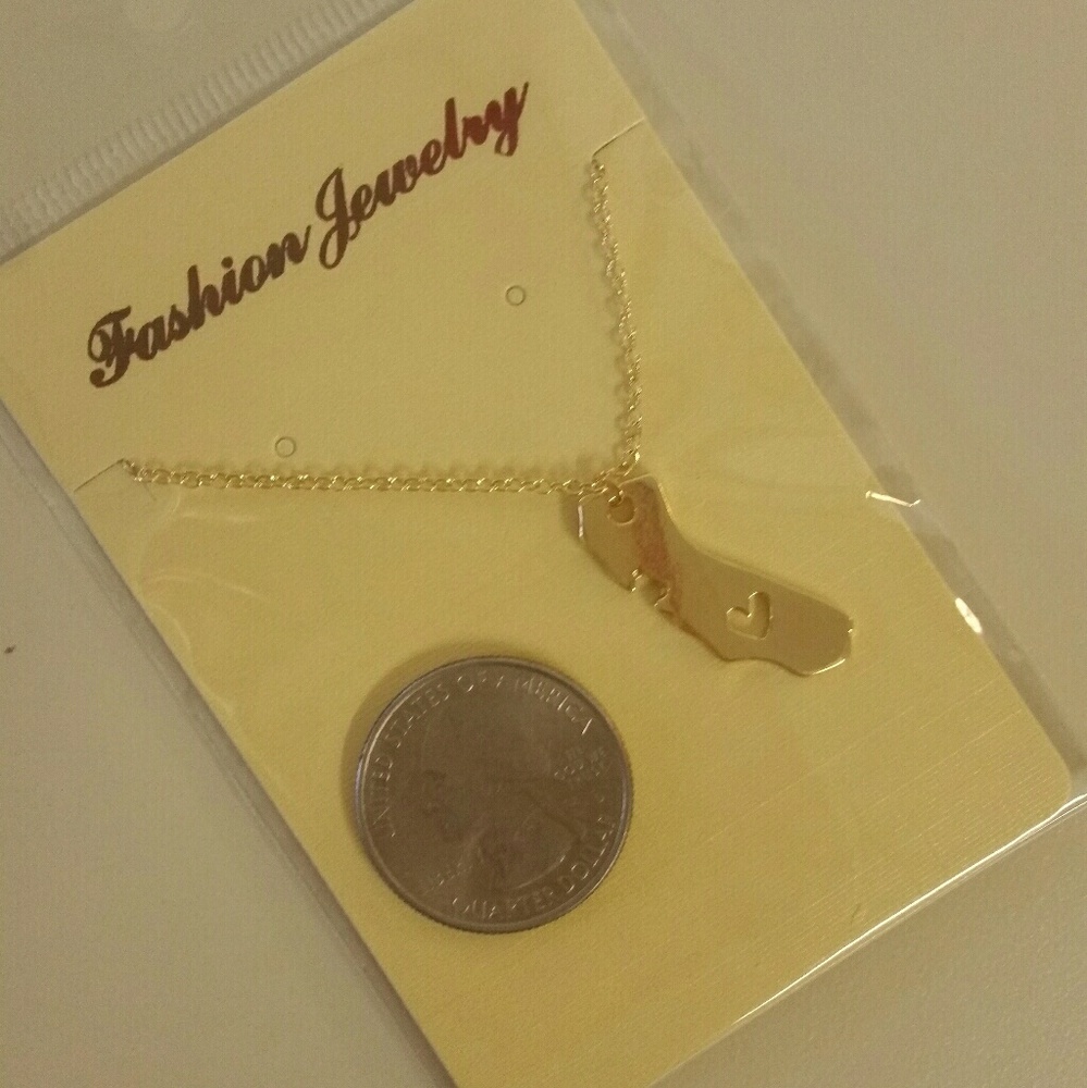 LAST ONE! Gold California State Necklace - Picture 4 of 4