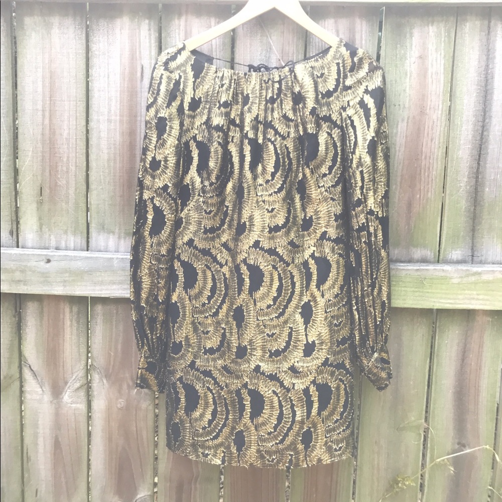 Gold and Black Longsleeved Milly Cocktail dress