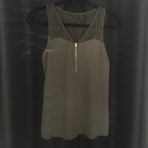 Green Zip Front Tank Top