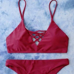 Strappy bikini bathing suit