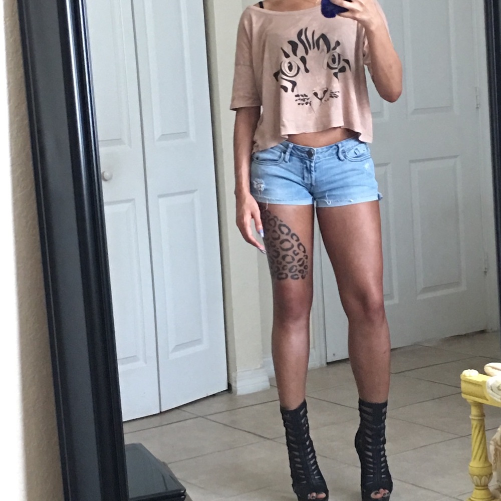 Cat Face Off-Shoulder Crop Top
