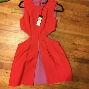 BCBG red cutout dress