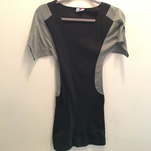 FREE PEOPLE XS Black/Gray Banded Bottom Tunic