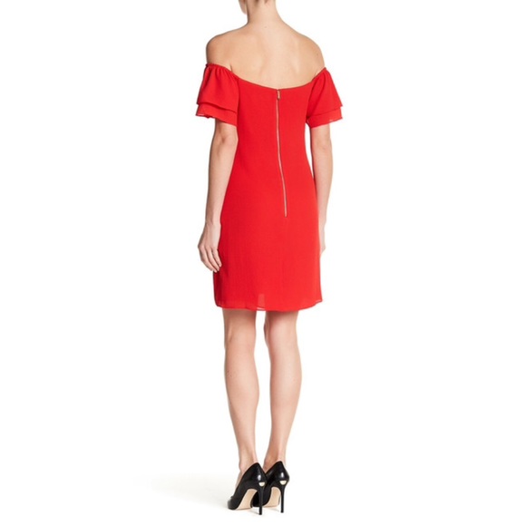 SOLD Betsey Johnson 10 12 Red Off Shoulder Dress - Picture 2 of 8