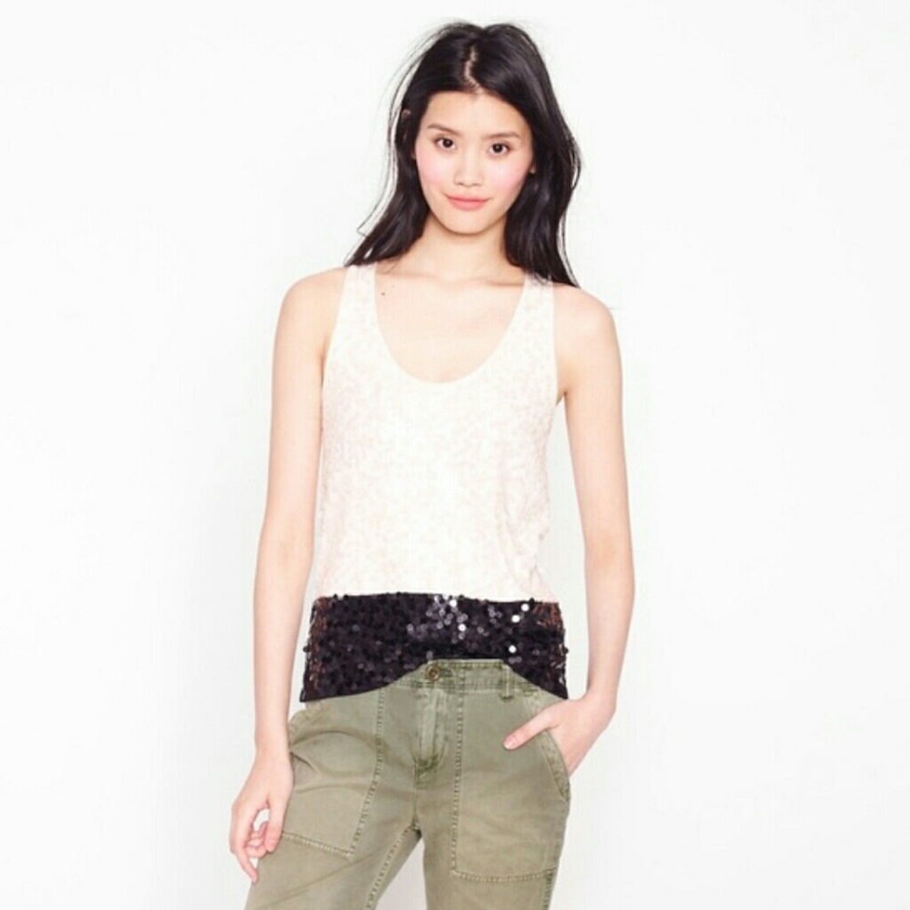 J. Crew Colorblock Sequin Tank Top