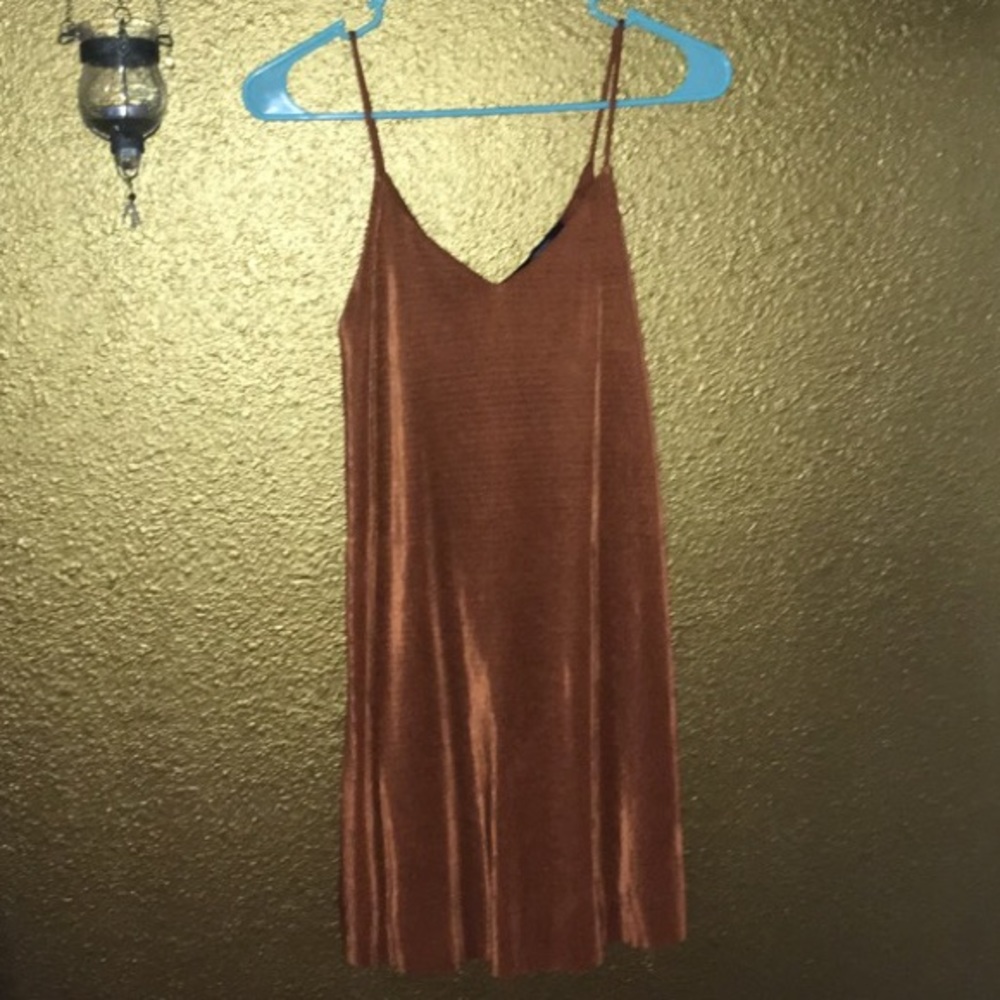 Pleated spaghetti strapped party dress