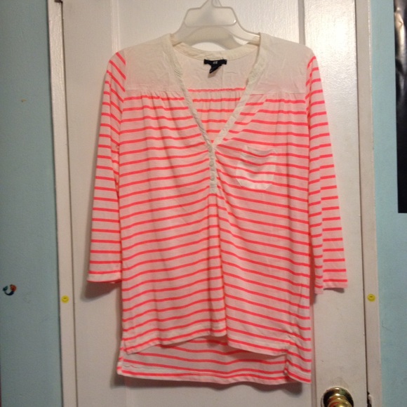 H&M Bright Pink & White Striped Top - Picture 2 of 5