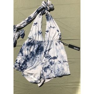 Lulus convertible romper - tie dye blue - SM