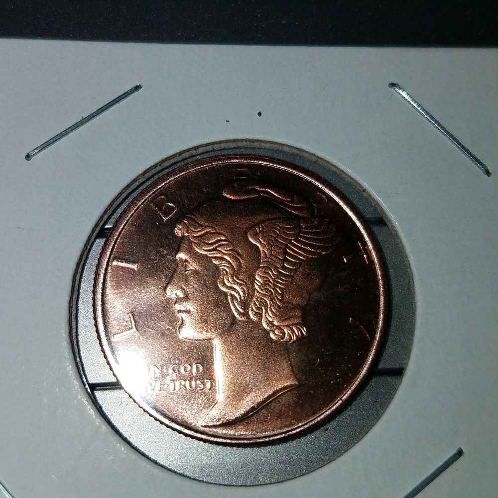 Authentic liberty coin uncirculated .999 copper