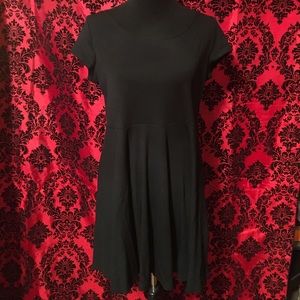 Basic Black Ribbed Skater Dress