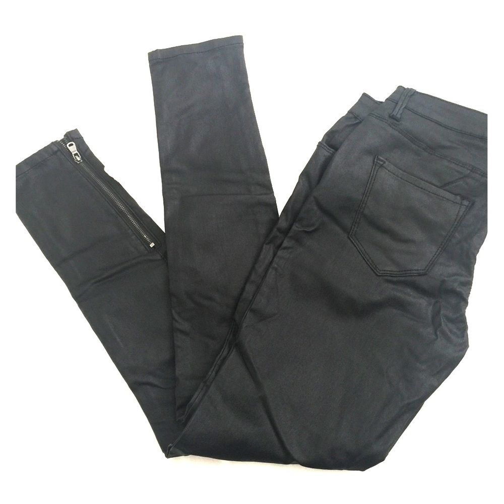 Cotton on faux leather skinny pants with stretch