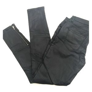 Cotton on faux leather skinny pants with stretch