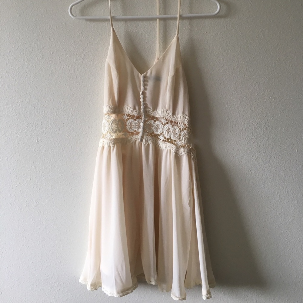 Cream Lace Detail Dress