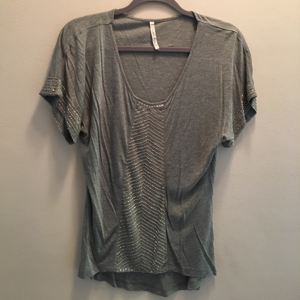 WILLOW & CLAY Beaded Ss Too Size S in Gray