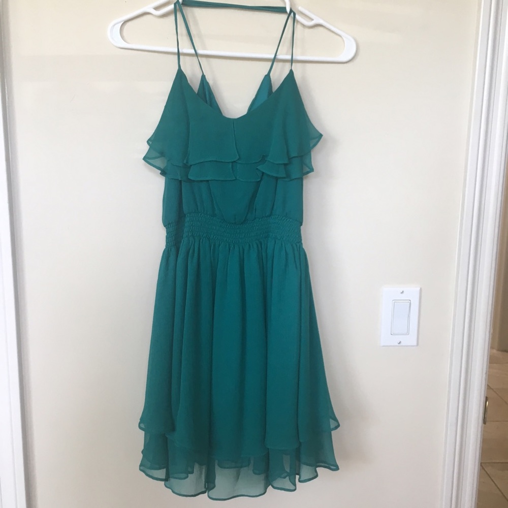 Bebe aqua flowy dress
