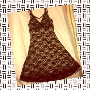 Black and cream lace dress