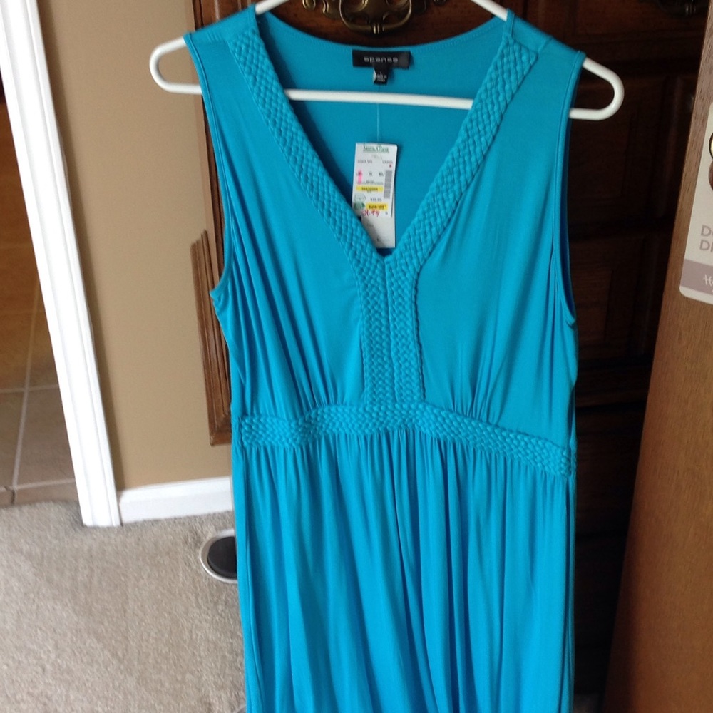 Pretty Aqua Sleeveless Dress L