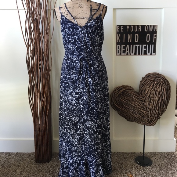 Pretty navy and white maxi dress - Picture 3 of 6
