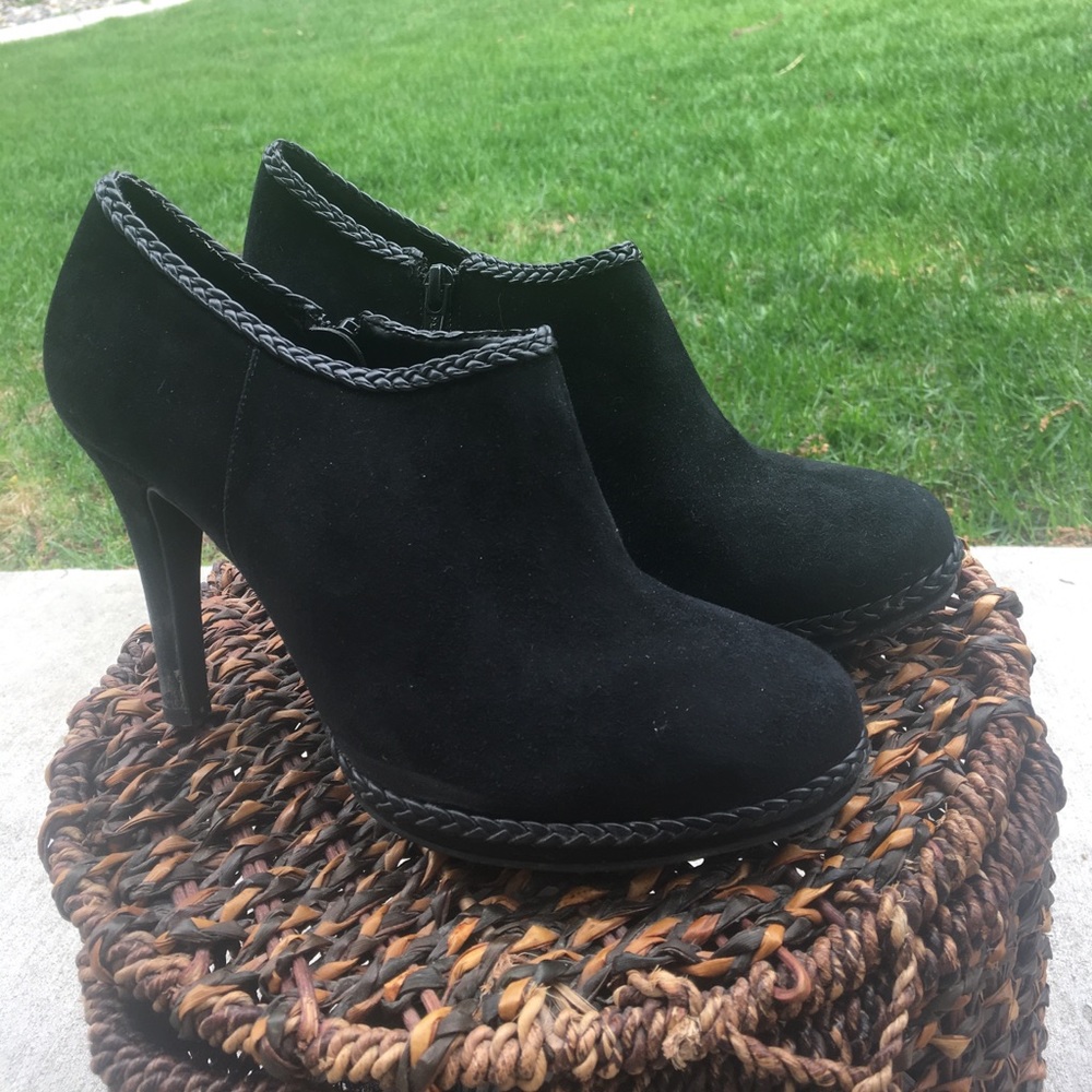 Black suede booties