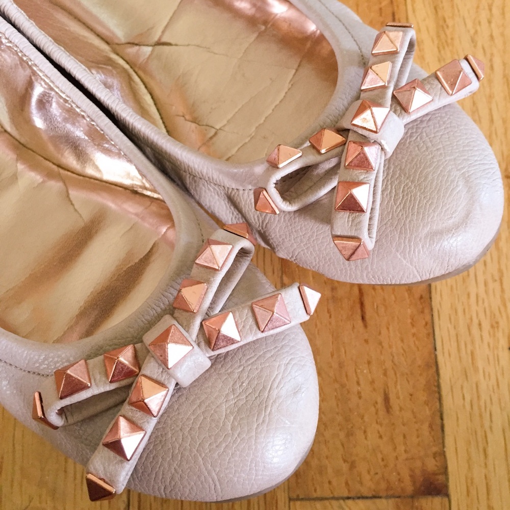 GUESS blush flats with rose gold studs