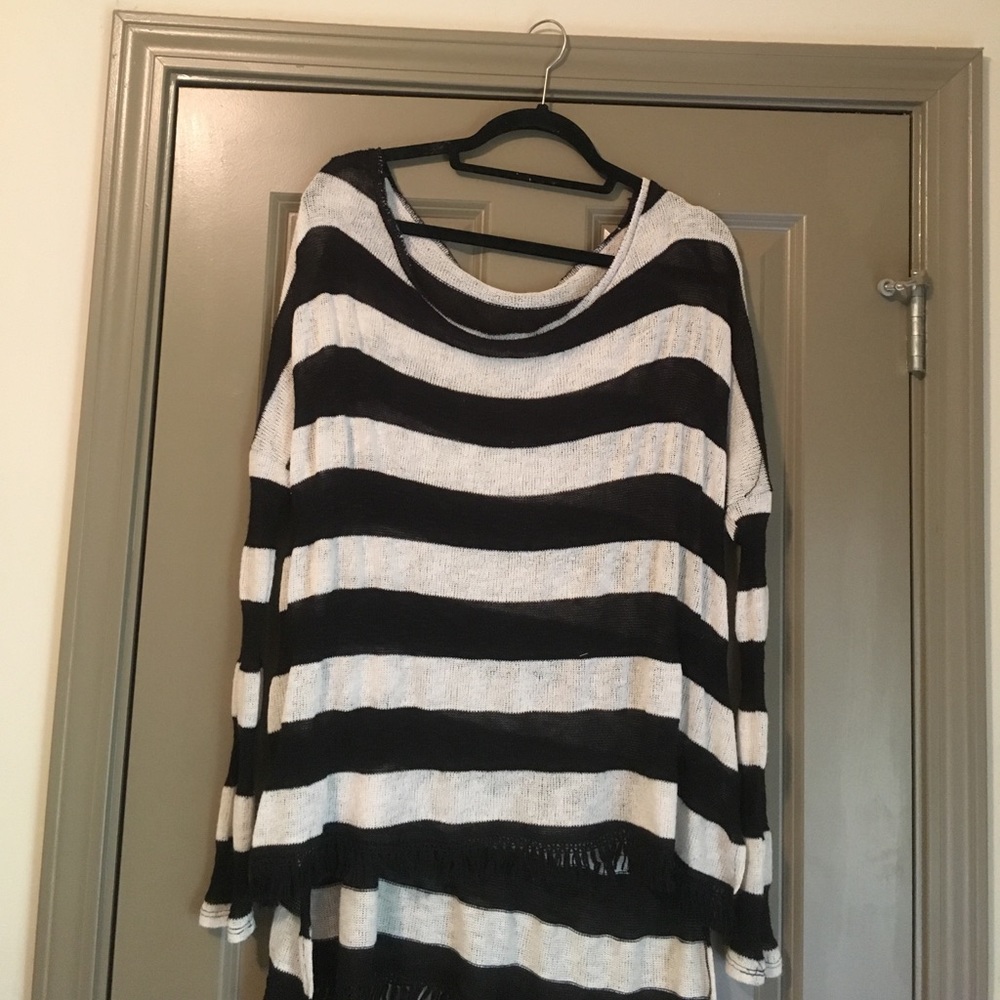 Black and white striped sweater